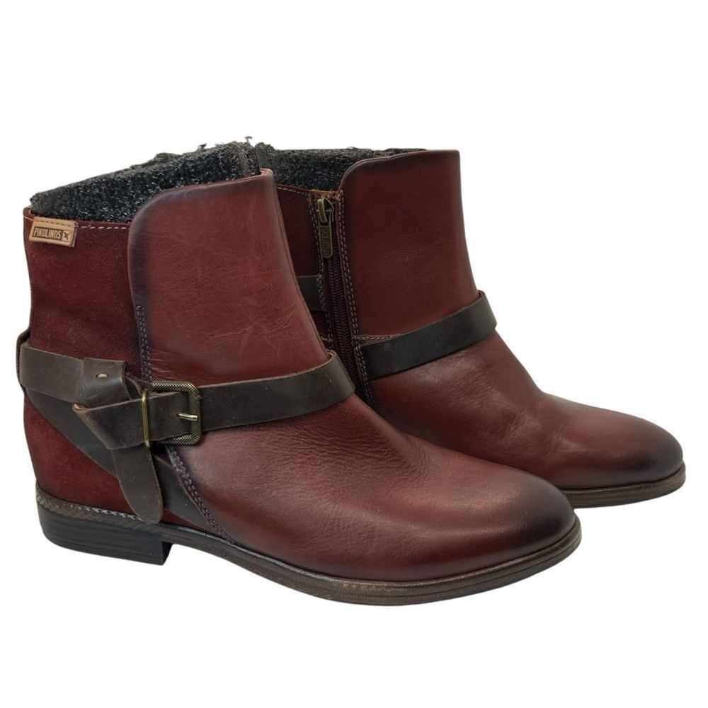 Pikolinos Ordino W8M-8919 Garnet Leather Ankle Boot EU 39 US 8